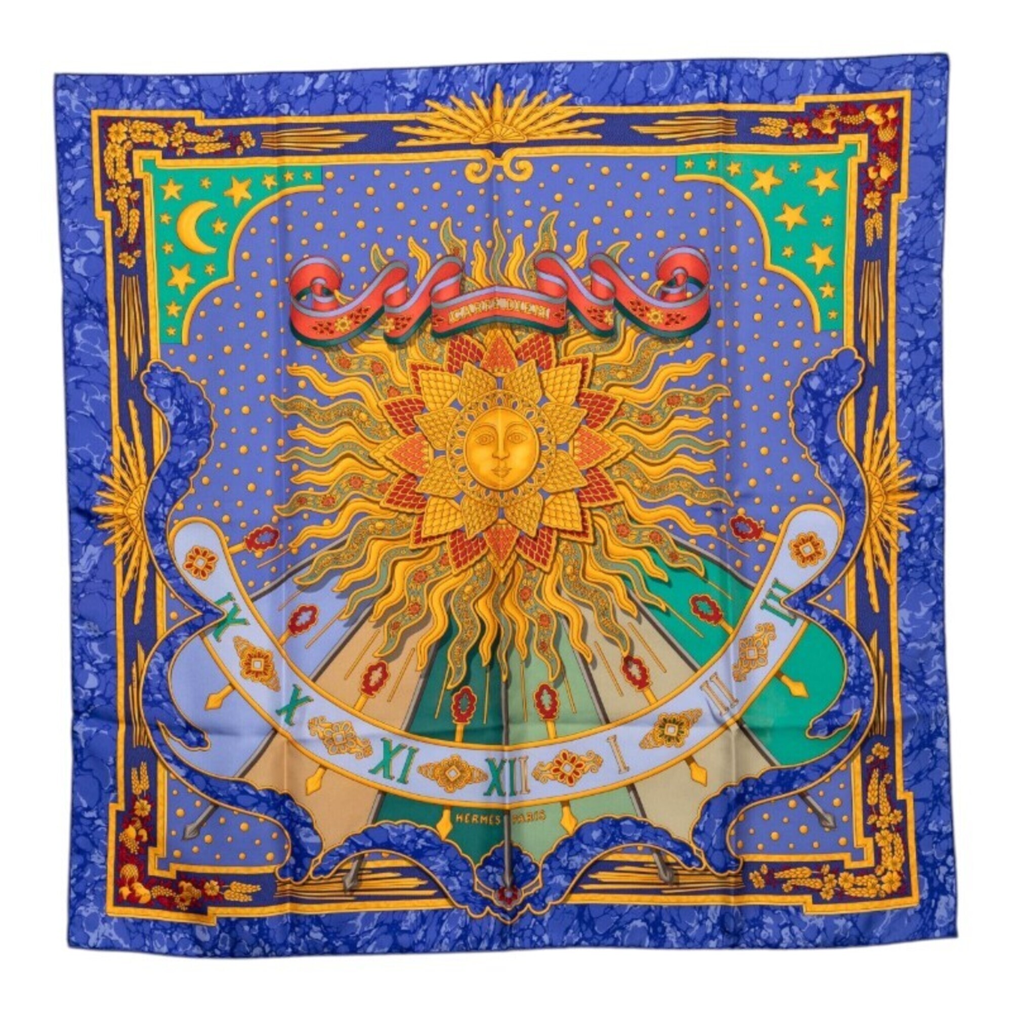 Hermes Carre 90 Carpe Diem Enjoy Today Scarf Muffler Silk Women's Hermes